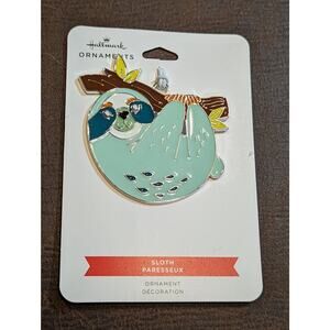 Hallmark Hanging Sloth Ornament Metal Enameled Christmas NEW